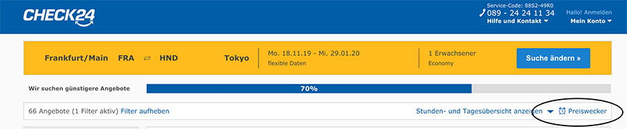 Preiswecker Check24